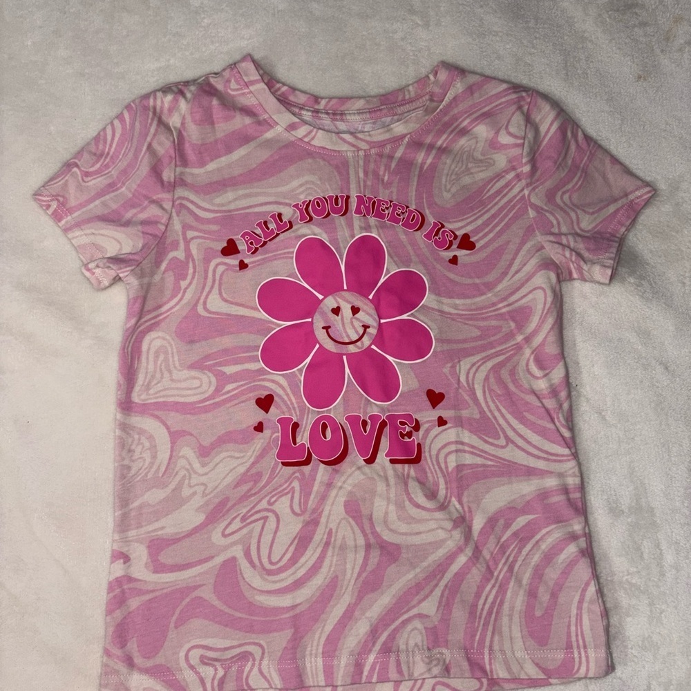 Wonder Nation Pink Love Flower Tee